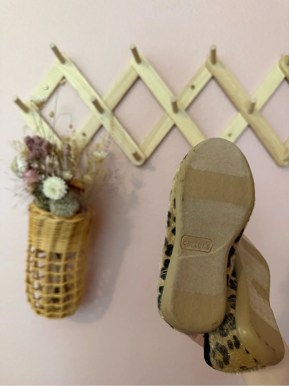 NEW Carters Kids Leopard Print Ballet Flats with Bow - Gold Insole